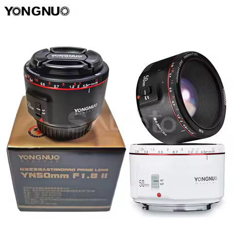 YONGNUO YN50mm F1.8 II Bright Large Aperture AF MF 50mm Standard Prime Lens Auto Focus EF Metal Moun