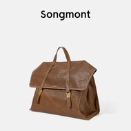 Songmont Mountain Travel Briefcase Retro Leather Backpack