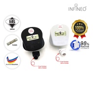 (20pcs) 13 Amp 3 Pin Safety Plug Top Socket (Original With Sirim) White/Black