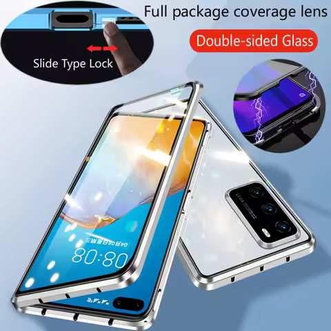 360 Full Protection Metal Magnetic Double Sided Glass Snap Lock Case For XIAOMI MI Poco X4 X3 GT F3 
