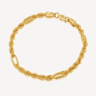 916 Gold Hollow Rope Link Bracelet
