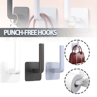 1 Pc L-Shape Punch-Free Self Adhesive Hook Wall Mounted Multi Function Clothes Hats Towels Hanger Ki