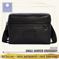 [SG SELLER] Coach Unisex Small Carrier Crossbody Black Leather Bag