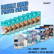 Quaff Double Sided Photo Paper Matte or Glossy Finish A4 Size (120gsm - 300gsm)