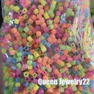 1 pound of glow in the dark box alphabet letter beads, color craft materials