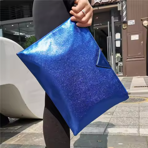 Women Day Clutches PU Leather lady Envelope Clutch Purse Ladies Hand Bags Bolsas blue Brand design H