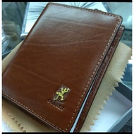 dompet pria kulit asli COSSET model berdiri motif kayu original -