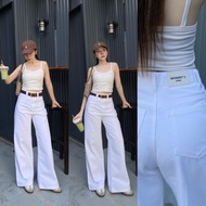 Pre-Order Delivery On October 31st.c. Y2.NEW CLASSY JEANS WHITE COLOR Wide-Leg