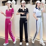 Short Sleeve Suit Women Fashion Station Large Size Loose Casual Pants Sportswear Two-Piece Suit 1Y11