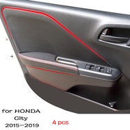 สำหรับ Honda City 2015 2016 2017 2018 2019 GM6ปกหนังแผงที่พักแขนบนประตู