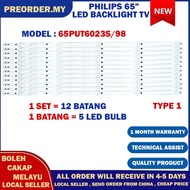 65PUT6023S/98 PHILIPS 65" LED TV BACKLIGHT(LAMPU TV) PHILIPS 65 INCH LED TV BACKLIGHT 65PUT6023S98 65PUT6023S 65PUT6023