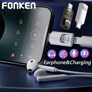 Fonken Type C To iOS Earphone Adapter 45W Fast Charging Adapter iOS Earphone Converter