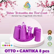 SET STAND GLASS OTTO GLASS Holder/ Cantika GLASS/ / OTTO + Cantika Glasses 8 pcs Plastic