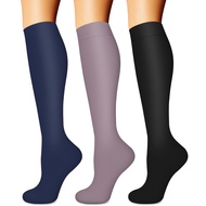 BLUEENJOY Compression Socks for Women & Men (3 pairs) - Best Support for Nurses, Running, Hiking, Re