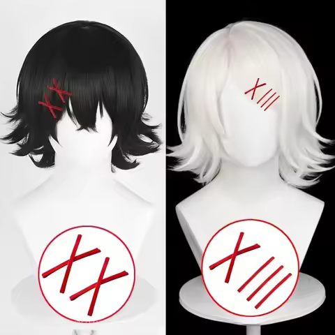 Anime Juzo Suzuya Cosplay Wig 35cm Short Black/White Unisex Wigs Hairpins Heat Resistant Synthetic H