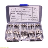 Best 9 Values 72pcs 250V 6x30mm Fast Blow Fuses Fine Fuses Quick Glass Fuses Kits