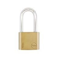 Yale Essential Series Indoor Brass Long Shackle Padlock - 30mm (YE1/30/132) / 40mm (YE1/40/140) / 50mm (YE1/50/166) - Anti-Pull Double Locking Latch