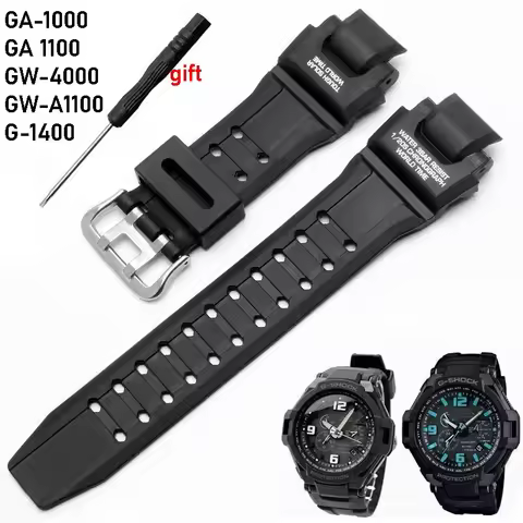 for Casio G-Shock GA-1000 GA1100 GW-4000 GW-A1100 G-1400 Diving Sport Watch Bracelet Waterproof PU S