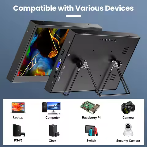 Eyoyo Portable 12" IPS Monitor HDMI VGA 1366x768 Second Screen for Laptop Xbox - Multimedia Monitor