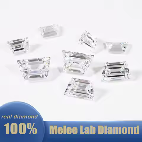 Fancy Shape Trapezoid Cut Melee Diamond DEF VS/VVS Clarity Loose HPHT Small Diamond Lab Grown Diamon