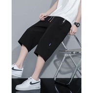 Men Summer Cropped Pants Pants Loose 7-point Pants Casual Trendy Thin Sports