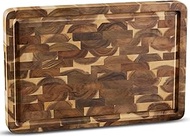 Classic Chopping Block - Extra Thick 4 cm - Acacia Wood End Wood Chopping Board 45 x 30 cm - Premium