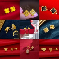 Goldkingdom Fashion Jewelry 50 design options Subang Emas 916 Korea &amp; Bangkok- 1 Pasang Subang Earrings Clip Gold Plated Anting Perempuan 女士耳环