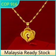 Emas 916 original lelong  gold 916 original malaysia gift set women birthday Gold Wedding Jewelry go