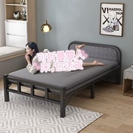 ☄️☄️【100%全新】單人折疊床家用便攜出租屋鐵床辦公室簡易午休成人午睡硬板床/[100% Brand New] Single Folding Bed, Portable for Home Use,