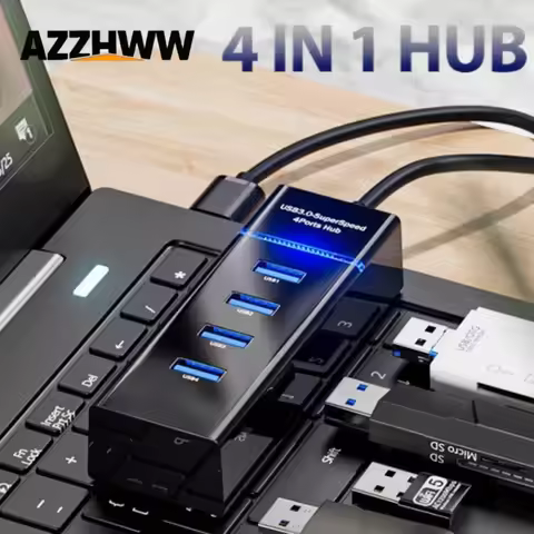4-Port USB Hub 3.0 High-Speed Data Transfer USB3.0 2.0 HUB 4-IN-1 USB Port Expander USB Splitter for