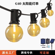 Popular G40 IP44Waterproof Outdoor Solar String Lights E12Screw Camping Lights Decorative Lights Gar
