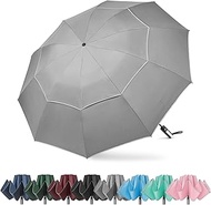 G4Free 54 Inch Windproof Inverted Umbrella with Reflective Stripe Large Compact Reverse Golf Umbrell