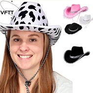 VFTT Cowgirl Hat Women Sequin Cowboy Accessory Cosplay Performance Sequin Cowgirl Hats