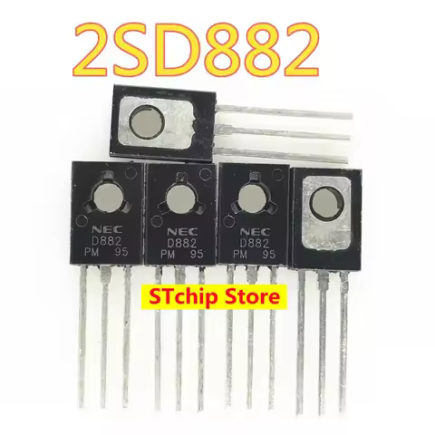 10PCS New D882 straight plug transistor 2SD882 TO-126 2A 3A NEC supply LED special goods TO126