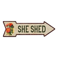 She Shed Metal Sign 5x17 Arrow Garden Flowers Shed 205170008004