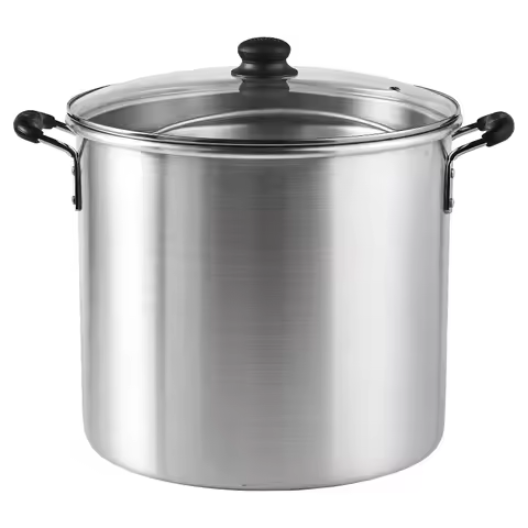IMUSA 32qt Boiler Pot with 21qt Basket Glass Lid & Cool Touch Handles