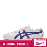 Genuine ONITSUKA TIGER Men's and Women's Sneakers - White/Dark Blue - Model MEXICO 66 Sports Sneakers