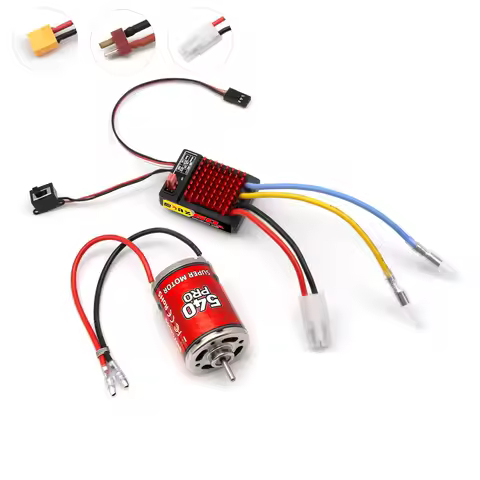 550 Por Brushed Motor with 60A/360A ESC Brushed Electric Speed Controller 6V/2A for RC Racing Car Tr