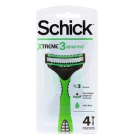 4pcs Schick Xtreme 3 Disposable Potable Razor