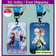 (SG Seller) Ezlink Card Holder With Lanyard Disney Frozen Anna Elsa Key Chain Neck Strap ID Badge Ho