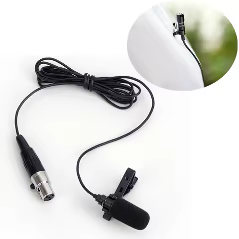 Black Lavalier Lapel Clip Microphone Detachable Tie-clip Mic 4-PIN Mini XLR TA4F For Shure Clip-On W