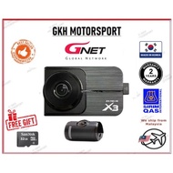 GNet MACHTIG X3 1080P FHD|HD 2CH Car Dashcam Full Set - Front + Rear + Cable + SD Card (32GB) Car Ca
