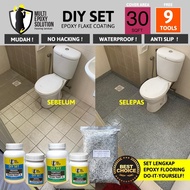 EPOXY COATING FLAKE DIY SET 30 SQFT SOLID CONTENT 100% (9 FREE GIFTS)
