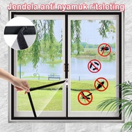 Window Mosquito Net DIY Window Shade Mesh Adjustable Window Screen Net with Zipper 防蚊网 Window Mesh M