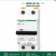 MCB 2P 2A A9F74202 IC60N SCHNEIDER mcb 2phase c2 SchneiderOriginal