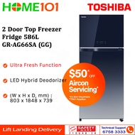 Toshiba 2 Door Top Mount Freezer Refrigerator 586L GR-AG66SA