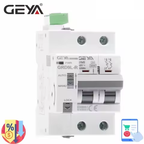 GEYA Din Rail Auto Circuit Breaker Recloser Mini Breaker GRD9L-R GYM9 2P MCB 6KA Smart MCB with CE C