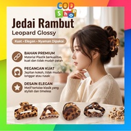 - F6922 Leopard Hair Clip Glossy Small Leopard Hair Clip Hair Accessories/ Transparent TigerWanita