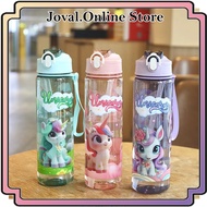UNICORN MOTIF SCHOOL CHILDREN'S DRINKING BOTTLE CHILDREN'S WATER BOTTLE WITH STRAW UNICORN WATER BOT