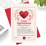 1pc Perfect Agreement Card | Perfect For Couples Celebrating Anniversaries, Valentine's Day, Or Spec